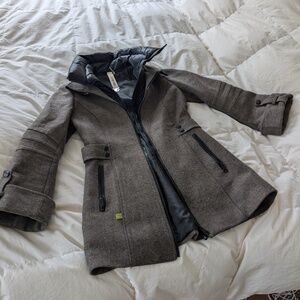 Soia & Kyo collar double-breasted wool tweed long coat